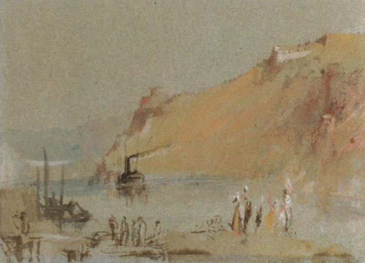 J.M.W. Turner river scene with steamboat oil painting picture